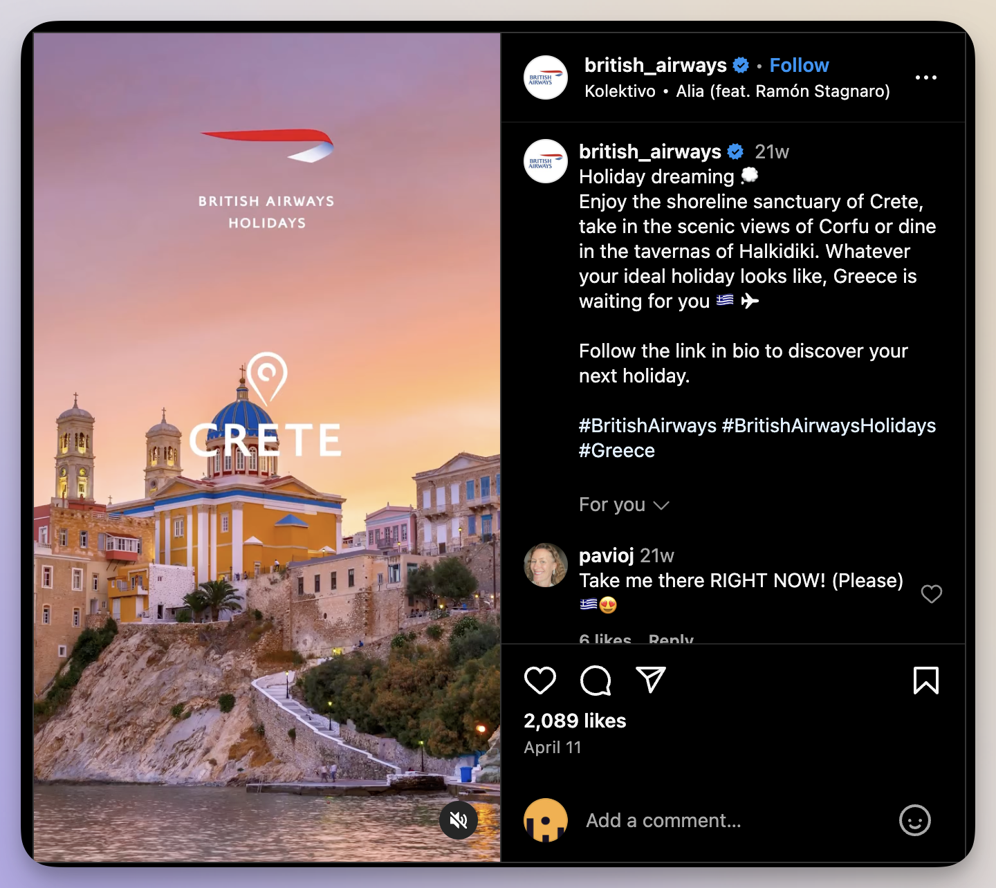 content pillar example - travel inspiration