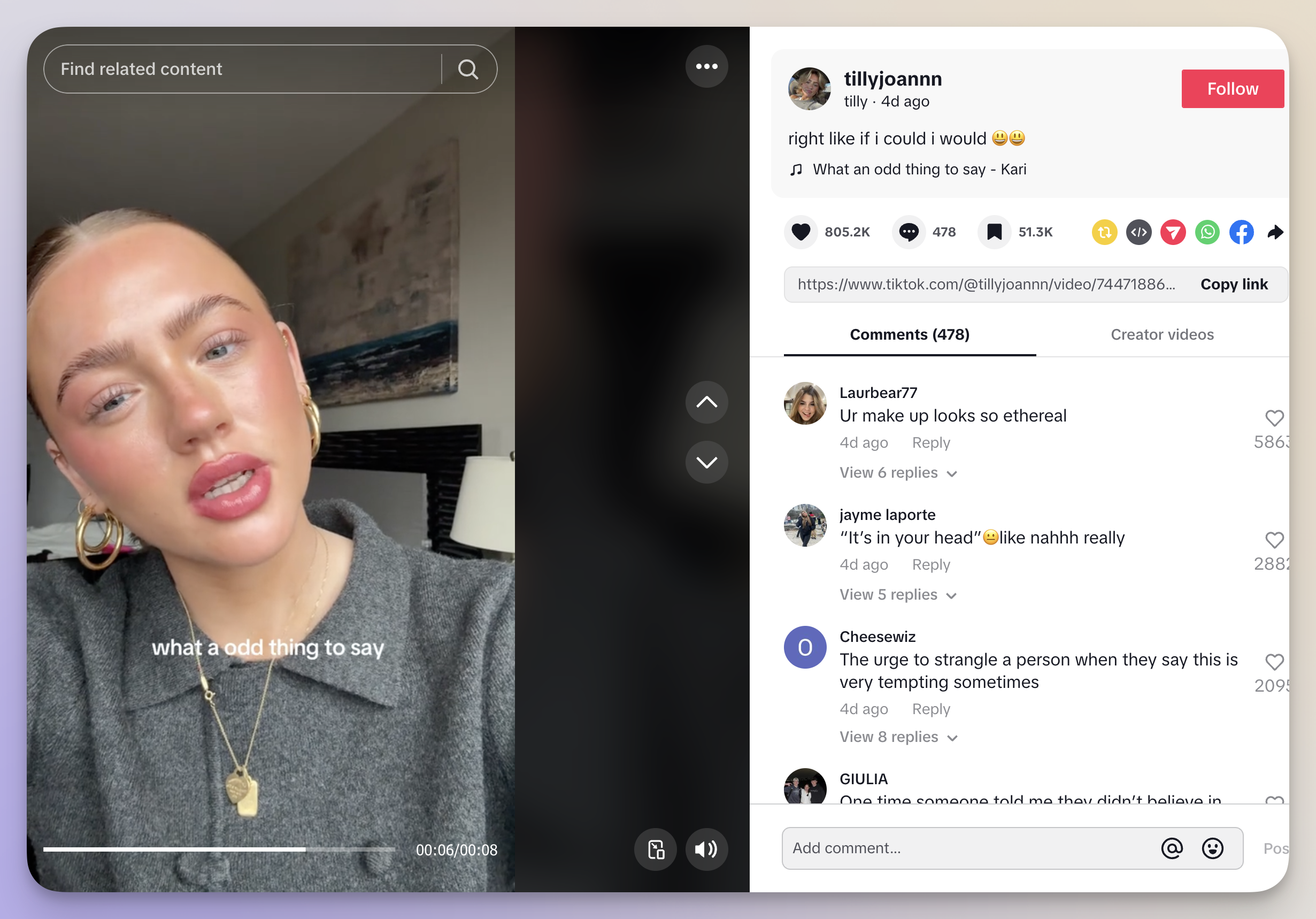 What an odd thing to say TikTok trend